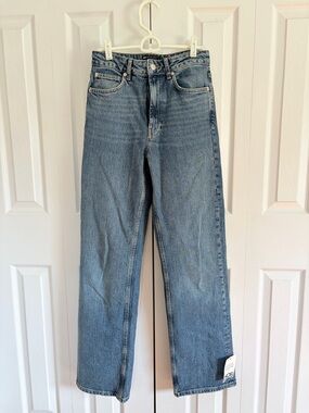 ASOS Straight Leg Jeans in Medium Blue Wash